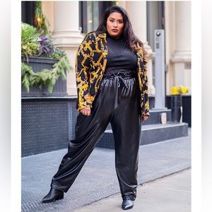 Modcloth NWT Faux Leather Paperbag Pants Size 2x